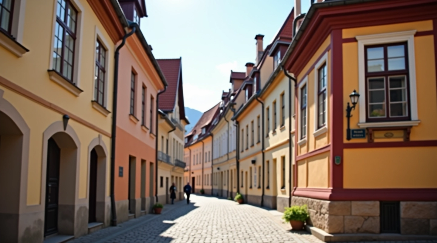 Historické hrázděné domy v Chebu se tradiční architekturou